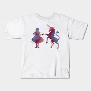 Girl and a unicorn Kids T-Shirt